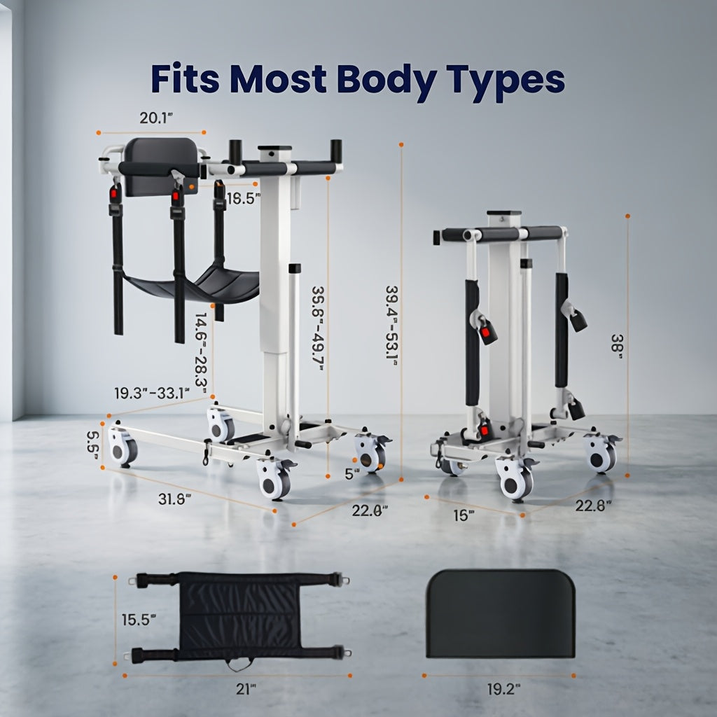 Foldable Electric Transfer Lift, MAIDeSITe Q6 Patient Lift Assist Chair, Seniors Mobility Aid For Home Nursing Car