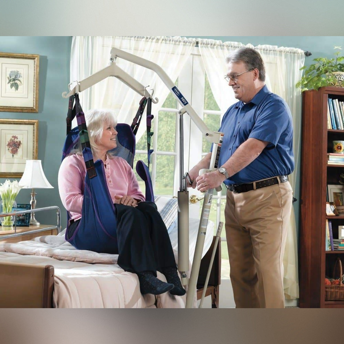 Invacare Hydraulic Patient Lift with R111 Large Mesh Sling, 450 lb Capacity