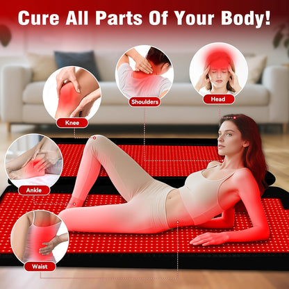 Wellness Gift: Red Light Therapy Wrap For Neck, Shoulders & Back-FDA Cleared Pain Relief With 660nm & 850nm Medical LEDs, Portable & Foldable With Zipper Design, Boost Circulation & Collagen For Relaxation, For Women/Men On Mother's/Father'S Day