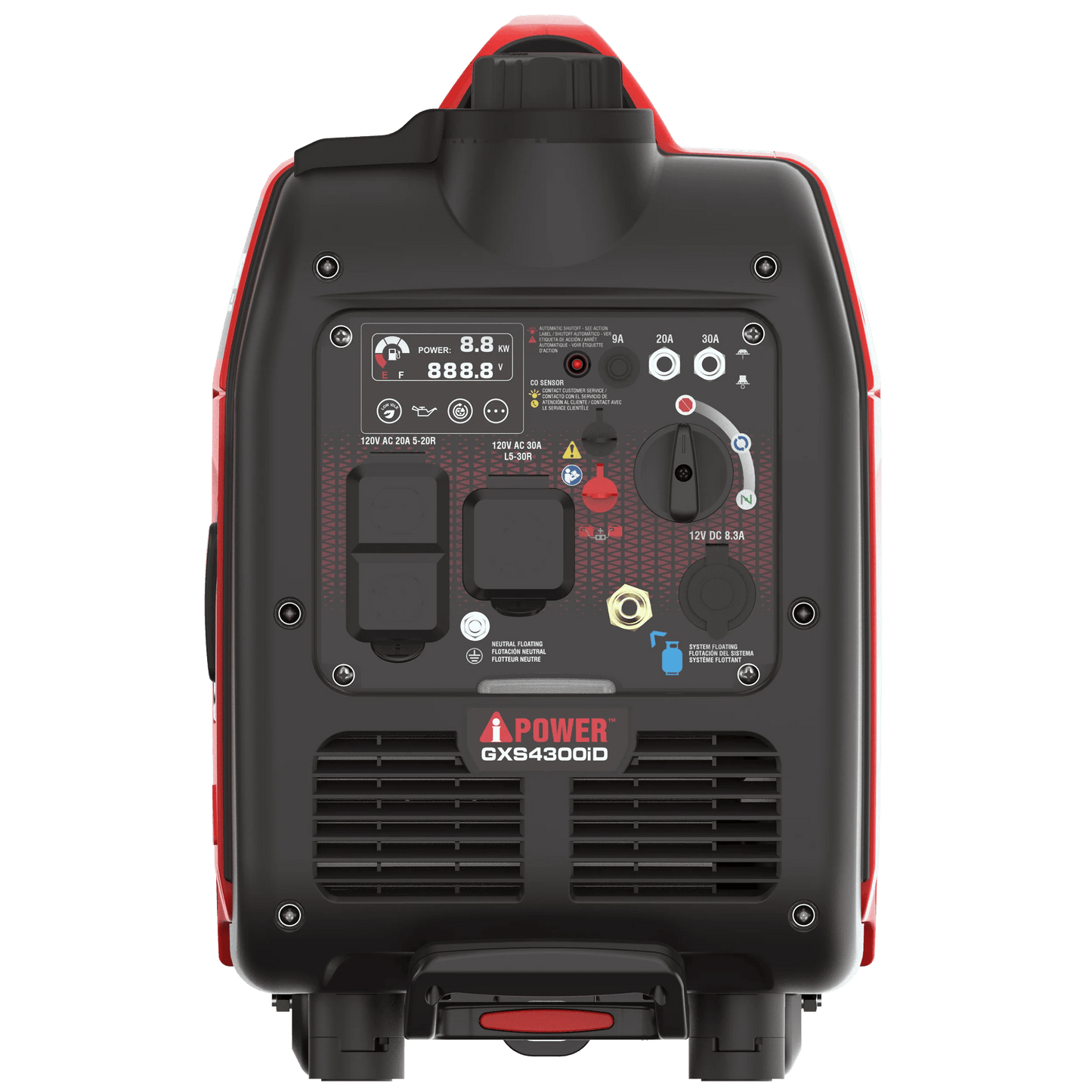 A-iPower 4300W Dual Fuel Portable Inverter Generator Gas & Propane, Quiet Ultra Lightweight Generator with CO Sensor Auto Shutdown, Parallel Ready for Camping, RV Travel & Emergency Home Backup