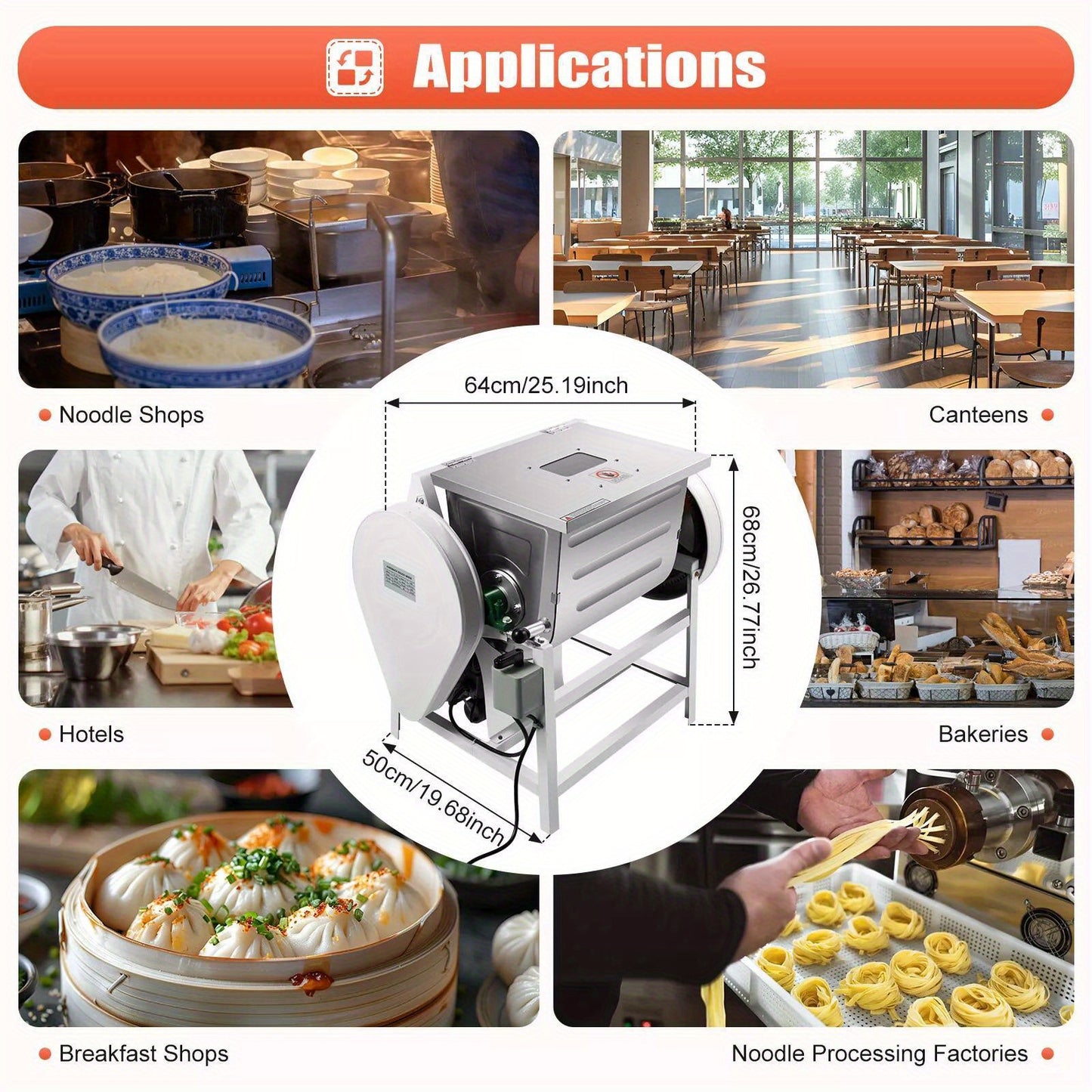 Commercial Grade 110V Electric Mixer - 30 QT/ 33.07LB Capacity for Flour, Meat, And More