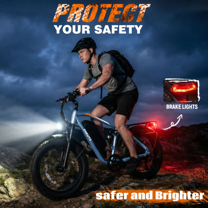 ESKUTE M300F Electric Bike for Adults 80Miles, 20.8ah Long Range And Removable Battery, 20x4 Tire Electric Mountain Bike for Men Women