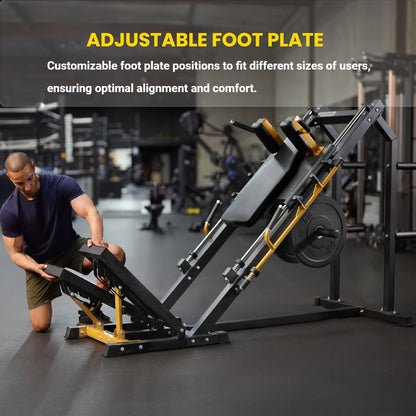 Hack Squat Equipment Featuring an Adjustable ISO Foot Plate And High-Precision Linear Bearings for Home Fitness