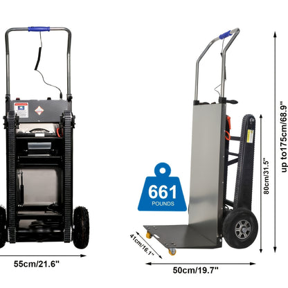 Sturdy Stair Climbing Cart - Supports Up to 900 Pounds, Features 3-Fold Modes with Extendable Handle, Convenient for Transporting Stairs | Perfect for Relocation, Warehousing & Business Applications