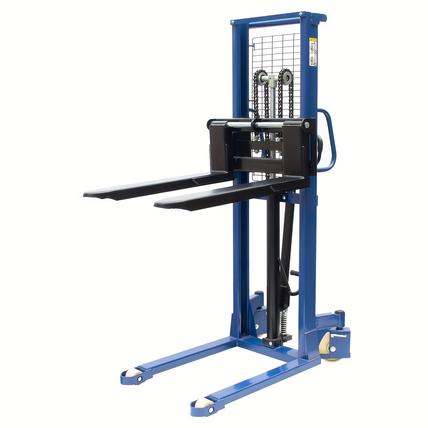 Manual Hydraulic Pallet Stacker 2200lbs Capacity 63" Lift Fixed Legs