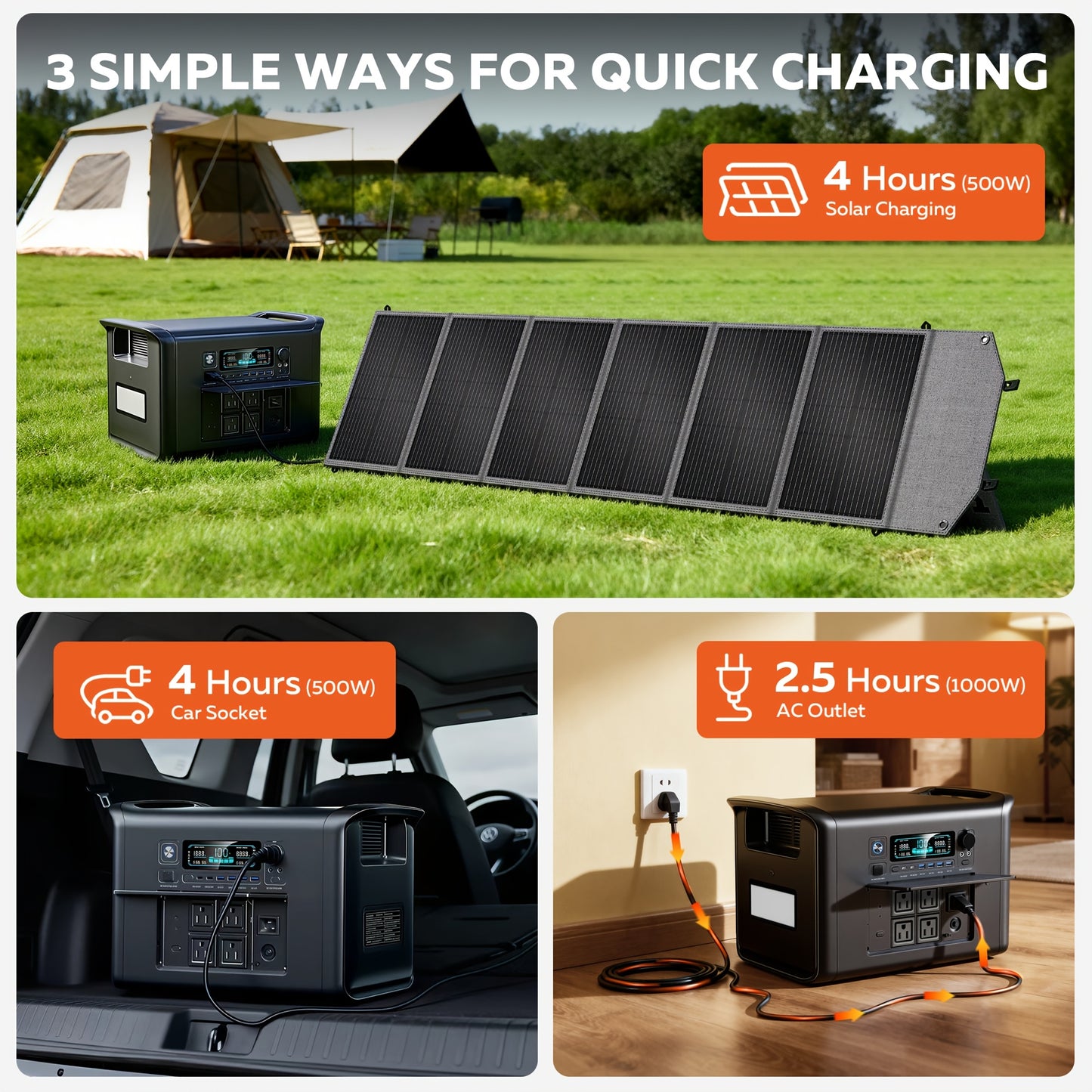 Ctolity 2400W 1600W 500W Portable Power Station, AP2000 2048Wh 2400W, AP1000 1024Wh 1600W, AP400 345Wh 500W Power Bank, Lifepo4 Battery, UPS Function, 200W 100W Foldable Solar Panel, Camping Equipment, Solar Generator  Brand: CTOLITY
