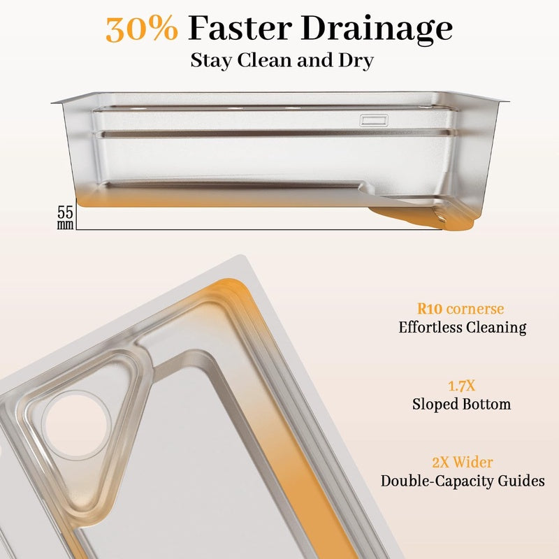 30.7 x 18.9 Inch Drop - in Undermount Kitchen Sink Deep Single Bowl 15 Gauge T304 Stainless Steel Handmade Basin Smart Modern Workstation Sinks with Accessories