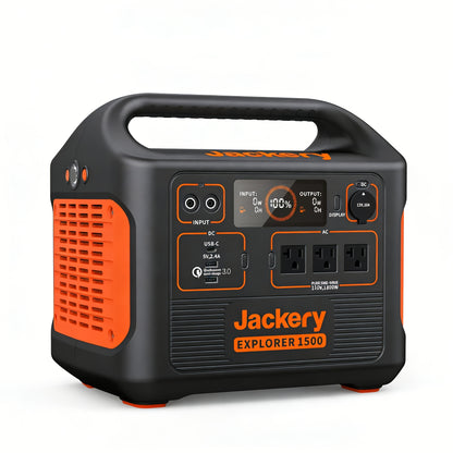 Jackery 1800W 1500Wh Explorer 1500 Power Generator, 1800W Output, Fast Charge, Lightweight Charger, Compact Design, Power Station Portable,Power Bank For Outdoor Camping Hiking Road Trip Cycling CPAP Hurricane Emergency Christmas