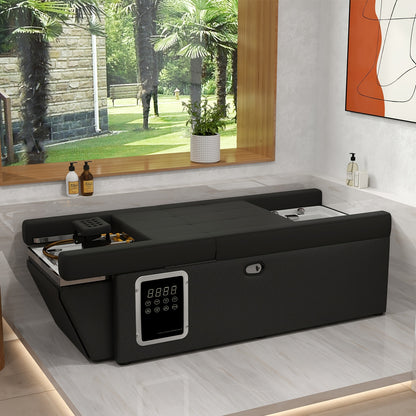 rofessional Spa Massage Bed with Backwash Unit - Heavy-Duty Metal Frame, No Electricity Needed, Portable Salon & Home Spa Equipment for Salon, Spa, Bathroom - Easy-Clean Design for Head, Foot, Back, Leg Massage - Ideal for Salon & Personal Use