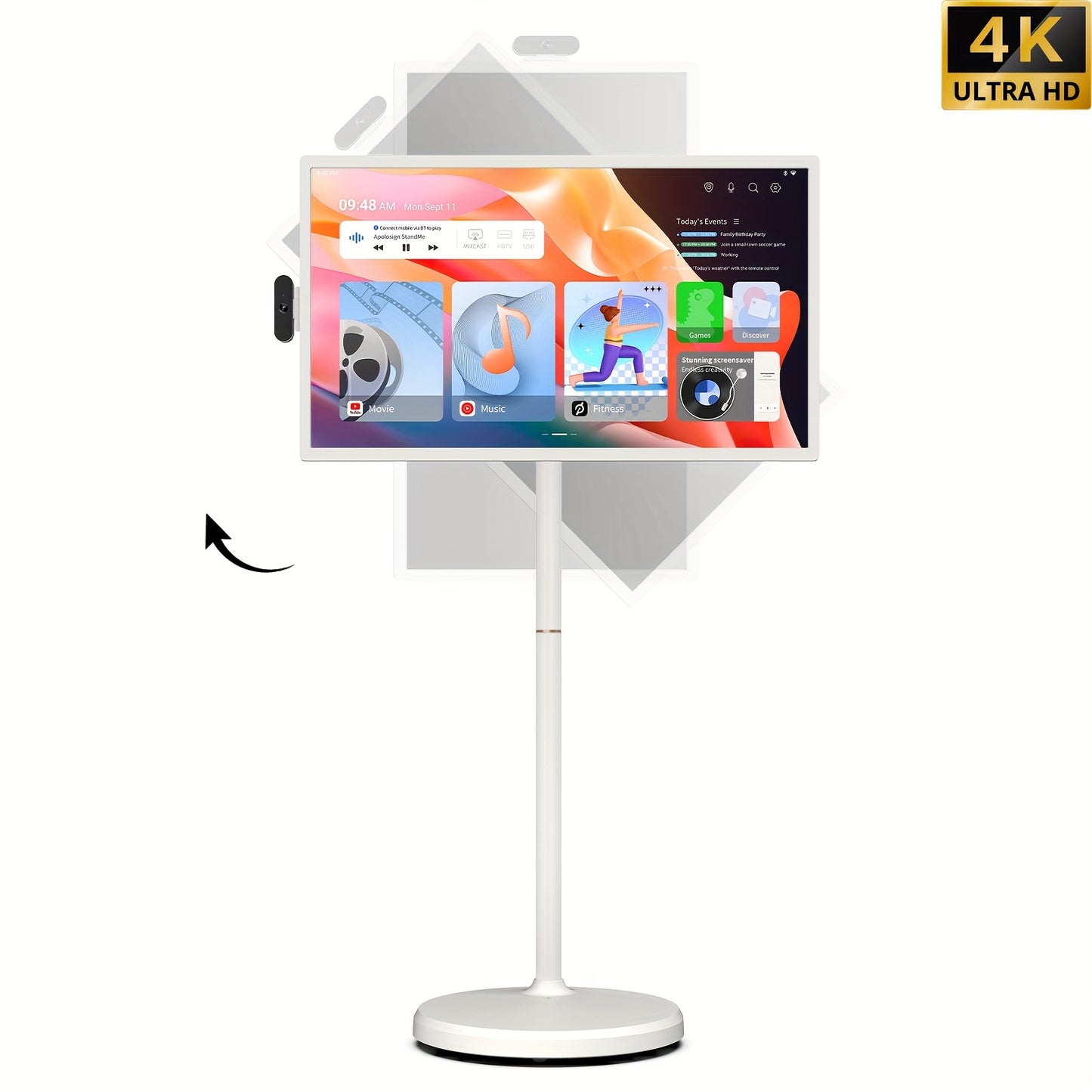 Black Friday Christmas Upgrade! Apolosign 32" 4K UHD Touchscreen Portable TV | 16GB+128GB Android 14, 9300mAh Perfect Holiday Gift