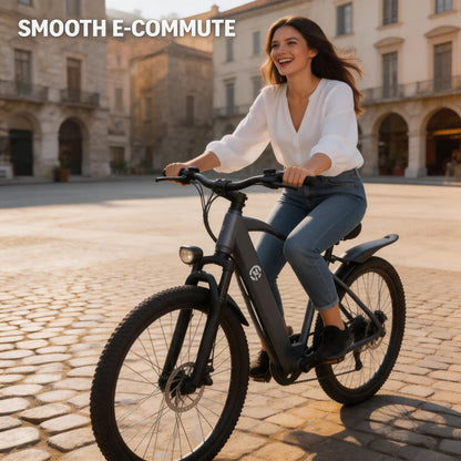 Electric Bike with Rear Hub Motor And Mechanical Disc Brake, Equipped with Removable Battery, 24-Hour Customer Service, Free Lock Tool Kit Phone Holder, 24-Inch Hub, 48V, 500W Motor, And Standard EBIKE Configuration. Father'S Day Gifts