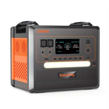 SolarPlay Portable Power Station, 2304Wh High-Capacity Solar Generator, Lithium Iron Phosphate Battery, 4 AC Power Outlets with 4800W Peak Power, Suitable for Home, Camping, and Outdoor Backup Battery Emergency Power Station