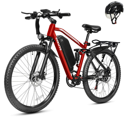 Electric Bike for Adults, 27.5" Mountain E-Bike, Brushless Motor, 48V 20.8Ah Up to 80 Miles Range, Full Suspension Step-Over Electric Bicycle And a Helmet Will Be Included As a Gift