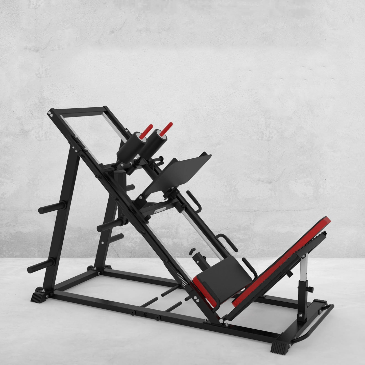 Leg Press Hack Squat Machine, Adjustable Leg Machine, Lower Body Special Leg Machine Hack Squat + Leg Press Combo with 11-13" Shoulder Width, 3-Level Safety Stops & Calf Raise Block for Home Gyms