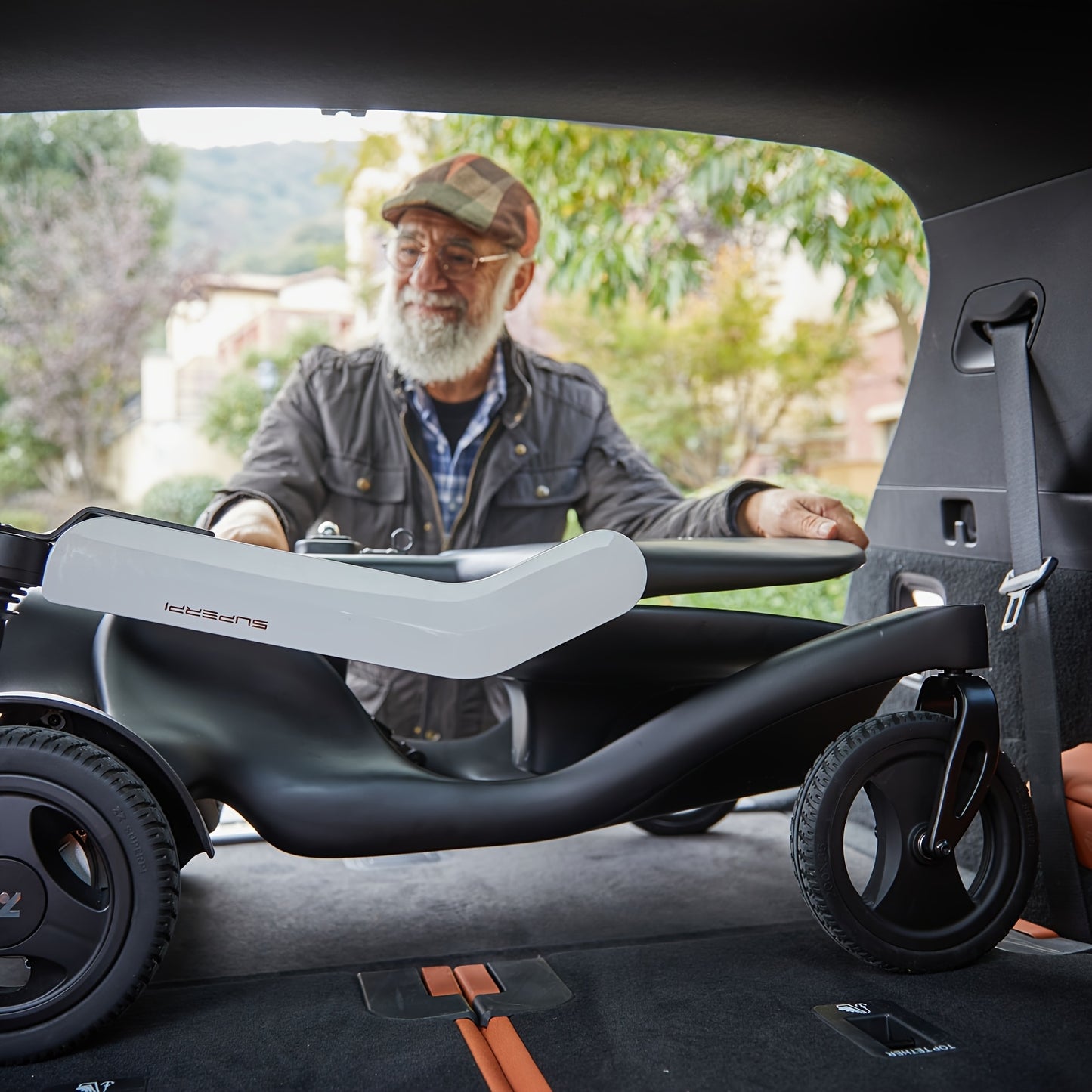 Full Carbon Fiber Smart Electric Wheelchair & Senior Mobility Scooter, 4-Wheel Travel Scooter with 20AH Lithium Battery, 30 Miles Driving Range, Tool-Free Setup, Lightweight Foldable for Easy Storage In Car Trunk