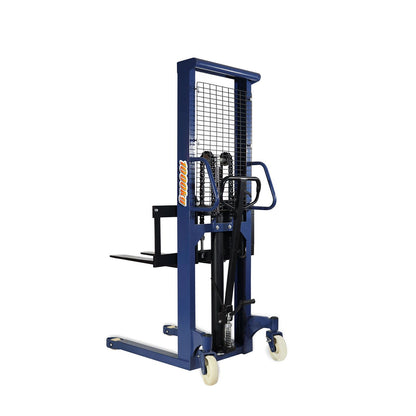 Manual Hydraulic Pallet Stacker 2200lbs Capacity 63" Lift Fixed Legs