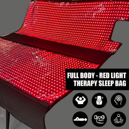 FDA cleared Large Red Light Blanket 2520 LEDs Infrared Red Light Sleep Bag for Full Body, Resolve, Relieve Joint or Back, Red Light mat 660 & 850nm Wavelengths, 71in X 32in local warehouse