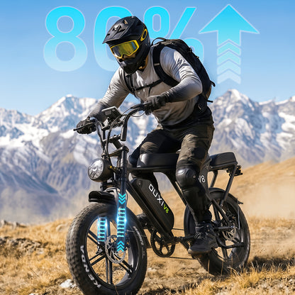 Electric Bike, V8 Electric Mountain Bike with 500W Motor 48V 15Ah-30Ah Removable Larger Battery 19mph/h 20'' Tire E Bike, Adult Electric Bicycles, Electric Dirt Bike, Electric Mountain Bike, Electric Bicycle for Adults, E Bike