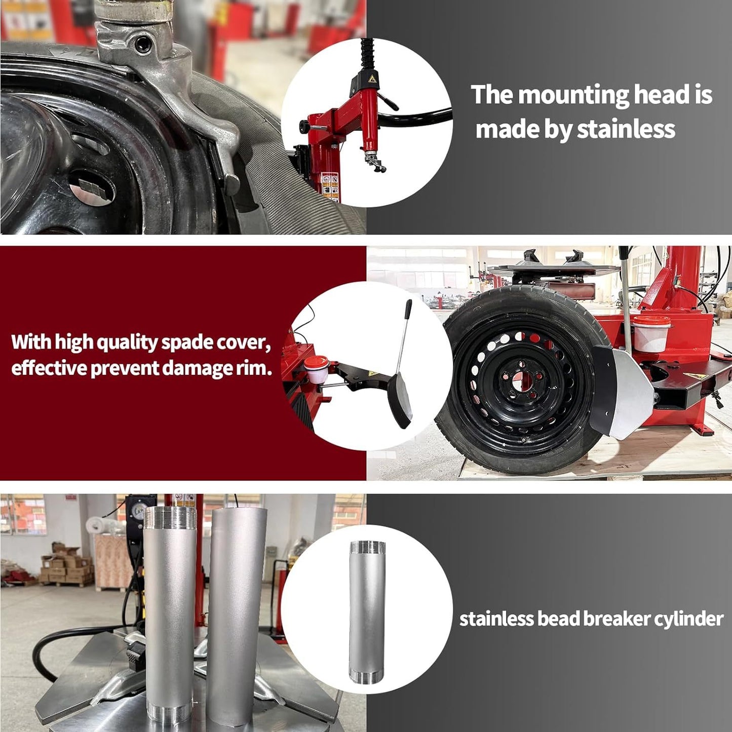 KATOOL 2.0HP Tire Changer Bead Blaster Wheel Balancer Machine Combo KT-T830+KT-B700 Tire Changer Machine Tire Machine Wheel Changers Tire Repair Machine Tire Tools