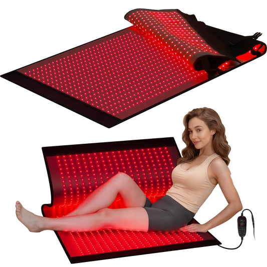 Red Light Blanket for Legs: All-in-One Pain Relief Relax Mat for Full Feet Legs Knee with 660nm 850nm Infrared Light At Home - 1140pcs LEDs
