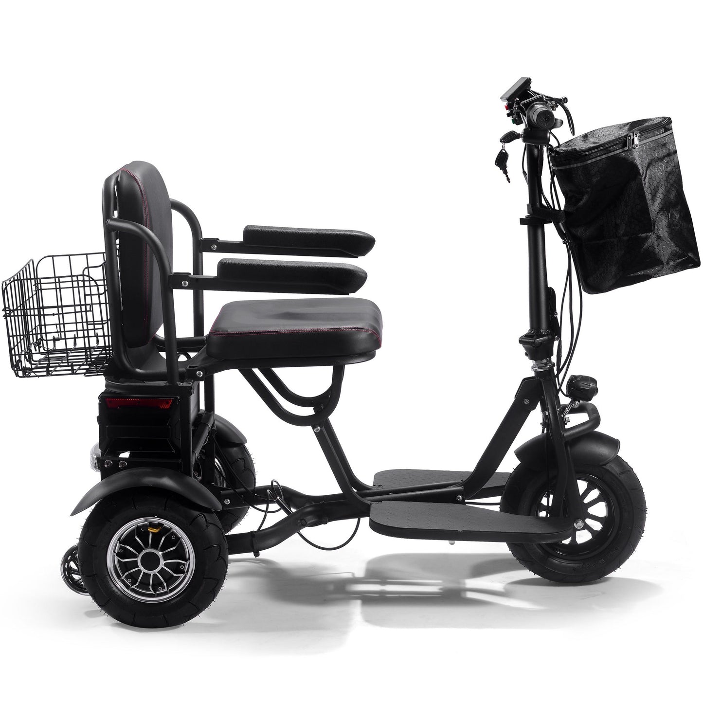 MotoTec Folding Mobility Electric Trike 48v Dual Motor Lithium Black- Speed may vary based on rider weight and riding conditions