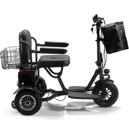 MotoTec Folding Mobility Electric Trike 48v Dual Motor Lithium Black- Speed may vary based on rider weight and riding conditions