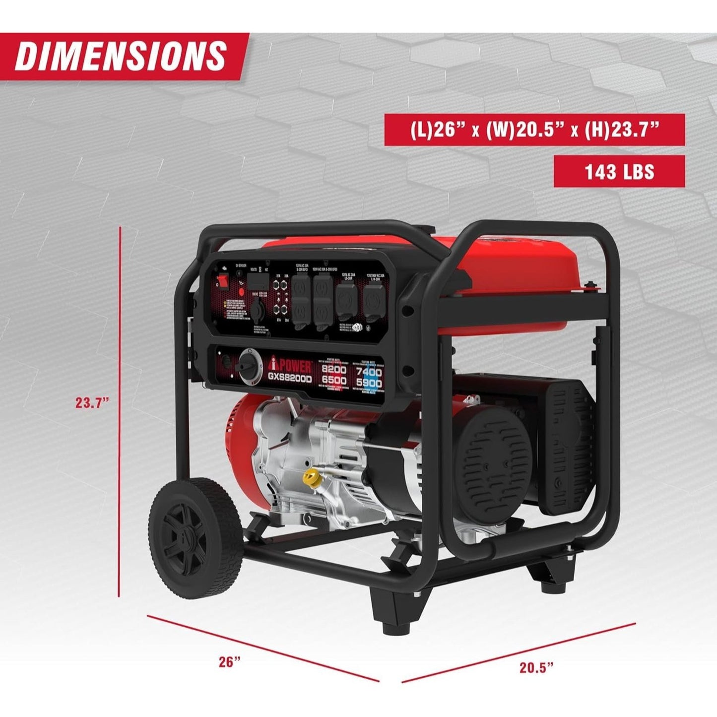 A-iPower 8200W Portable Generator Dual Fuel, Gas and Propane Powered Power Supplies with 322cc OHV Engine, CO Sensor, Heavy Duty Generators For Jobsite, RV, Whole House Backup Emergency