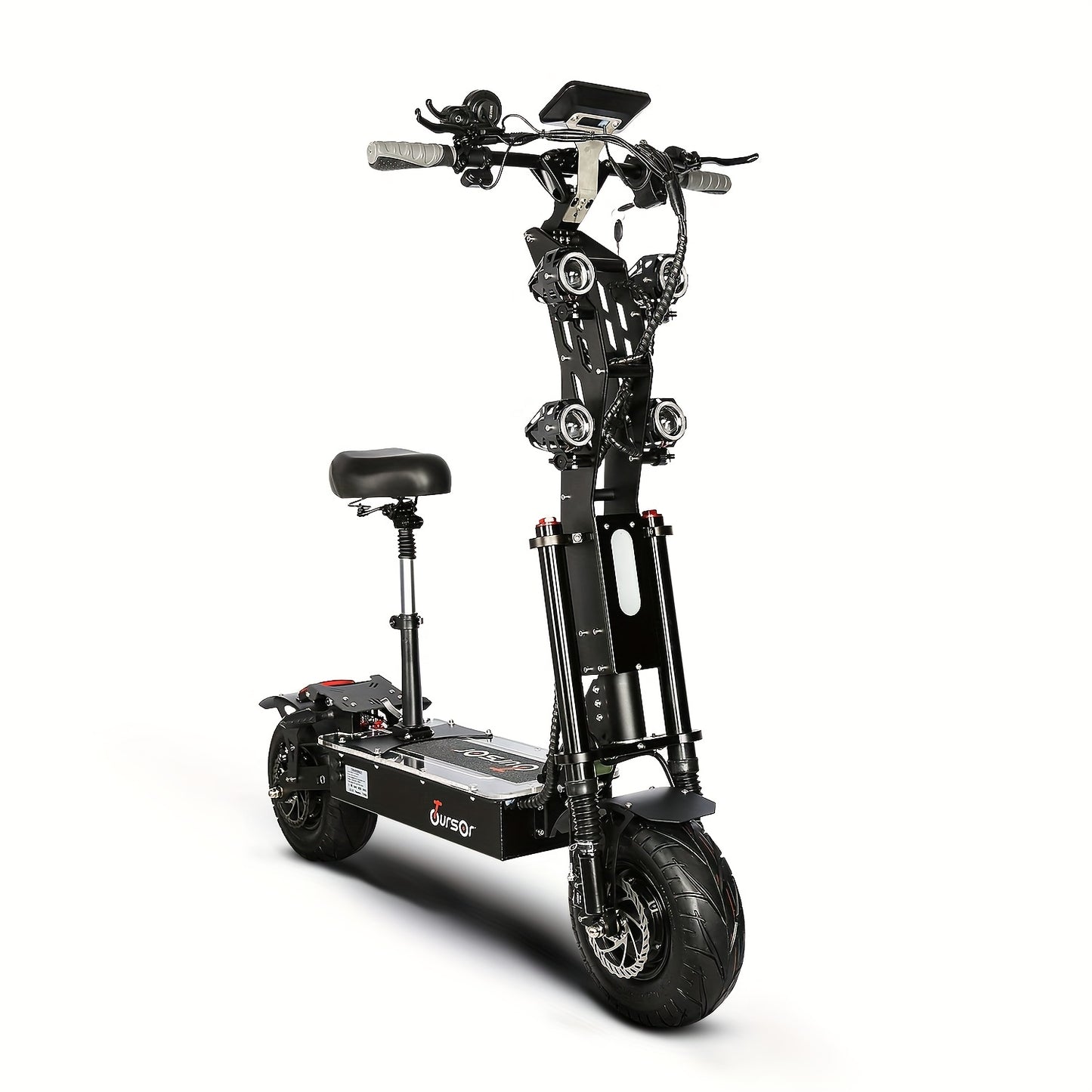 72V 40Ah Dual-Motor Adult Off-Road Electric Scooter With LED Display, Hydraulic Brakes, Dual Suspension, Vibrant Ambient Lighting And 13-Inch Tyres Electric Scooter E-Scooter