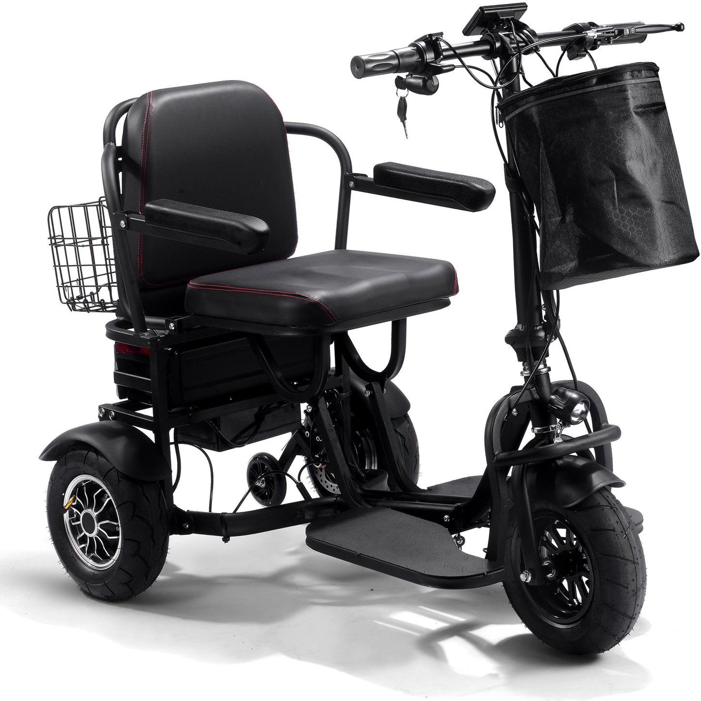 MotoTec Folding Mobility Electric Trike 48v Dual Motor Lithium Black- Speed may vary based on rider weight and riding conditions