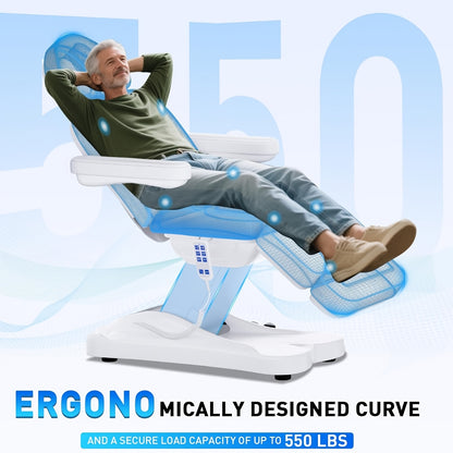 Professional Full Massage Bed with Lifting Device, Can Hold 1500 Pounds - Professional Adjustable Facial Bed for Beauty, Spa And Waxing