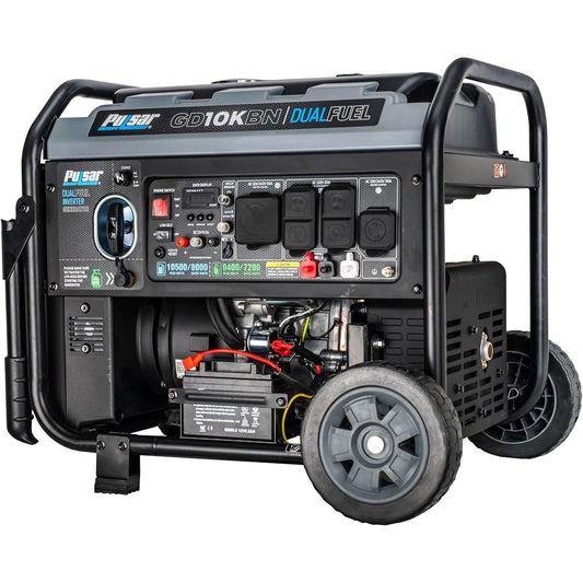 Pulsar 10500W Dual Fuel Portable Inverter Generator for Residential and Camping Use GD10KBN