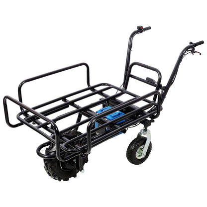 24V DC 350W Electric Transportation Cart, 265Lbs Load Utility Garden Dump Cart with Metal Handle And 16' Track Wheels, Heavy Duty Yard Lawn Wagon for Backyard Farm Outdoor Gardening Cargo Transport