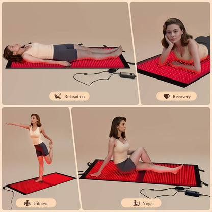 Red Light Blanket for Legs: All-in-One Pain Relief Relax Mat for Full Feet Legs Knee with 660nm 850nm Infrared Light At Home - 1140pcs LEDs