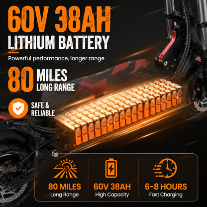 All-Terrain Electric Scooter Front And Rear Dual Drive High-Speed Long-Range Full Hydraulic Shock Absorption Front And Rear Oil Brake with Seat