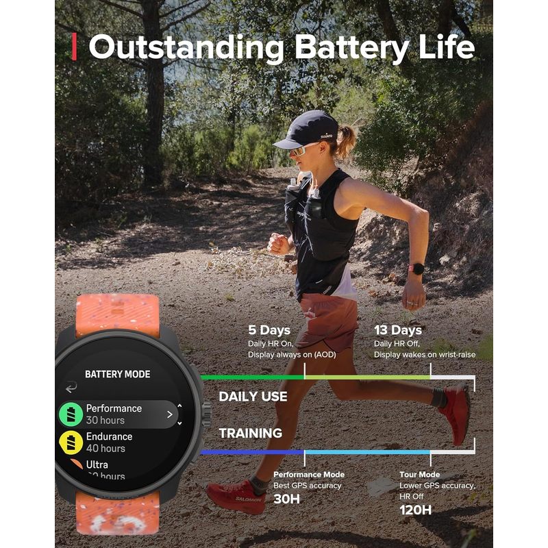Suunto Race S GPS Sports Watch with AMOLED Touchscreen, Heart Rate and Fitness Tracker - Power Orange