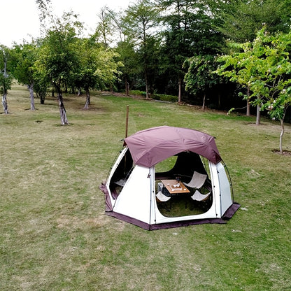 Outdoor Camping Spherical Tent Dome Black Glue Thickened Sunshade Large Space with Chimney