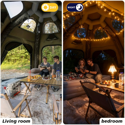 Spherical Inflatable Camping Tent, Green Air Tent With Inflatable Pump, And Windproof, Suitable For Year-round Camping