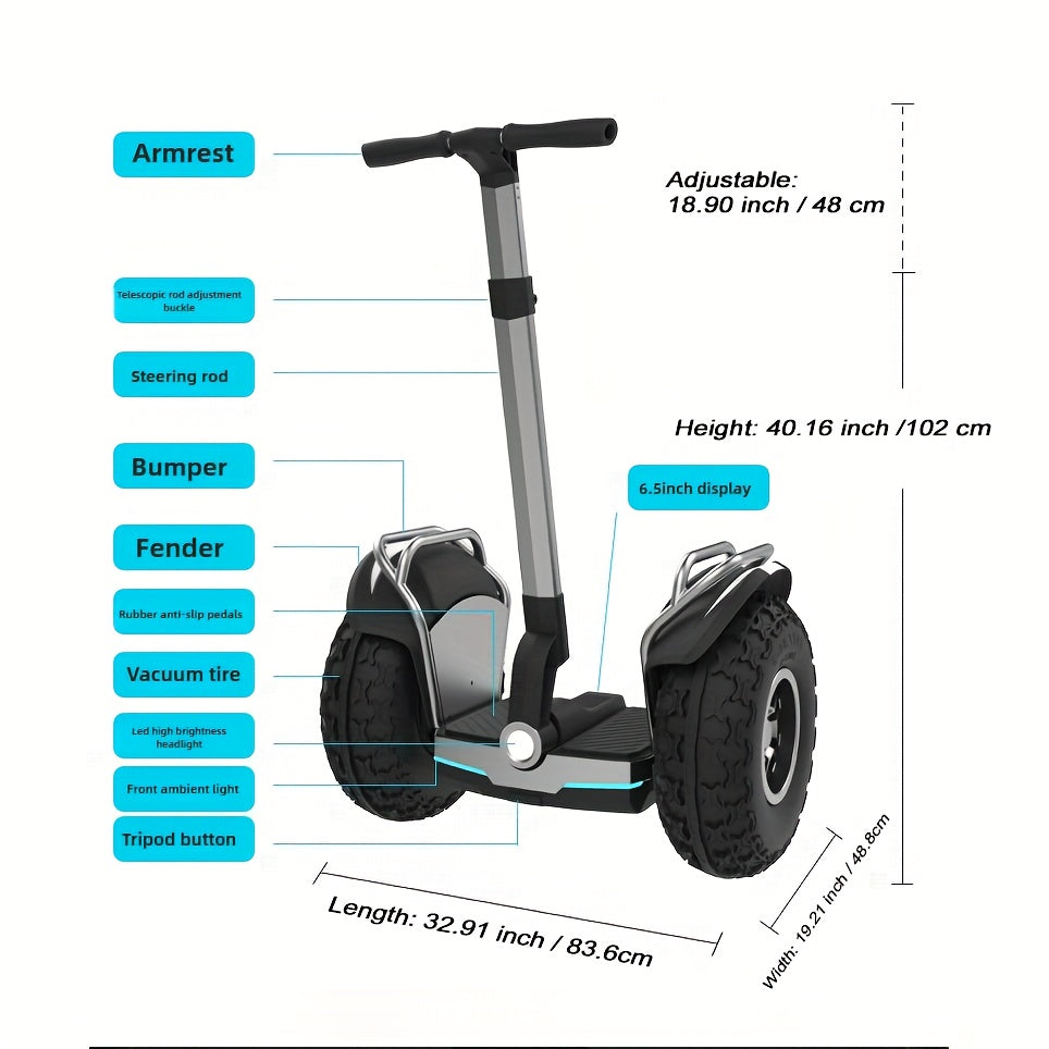 Self Balancing Scooter X60 Plus with Powerful Dual Motor System, Smart Electric Scooter for Adults 67.2V/15.6Ah Personal Electric Vehicle with 19 Inch All Terrain Tire, Off Road Hoverboard 50 Mile 12.5 MPH Top Speed LCD Dispaly & Foldable Design
