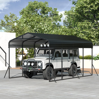 12x20 FT Metal Carport, Garage With Updated Frame Structure, Galvanized Steel Roof And Enhanced Base Canopy, Metal Garage Car Shelter Shade For Car, Boats, Truck And Outdoor Party