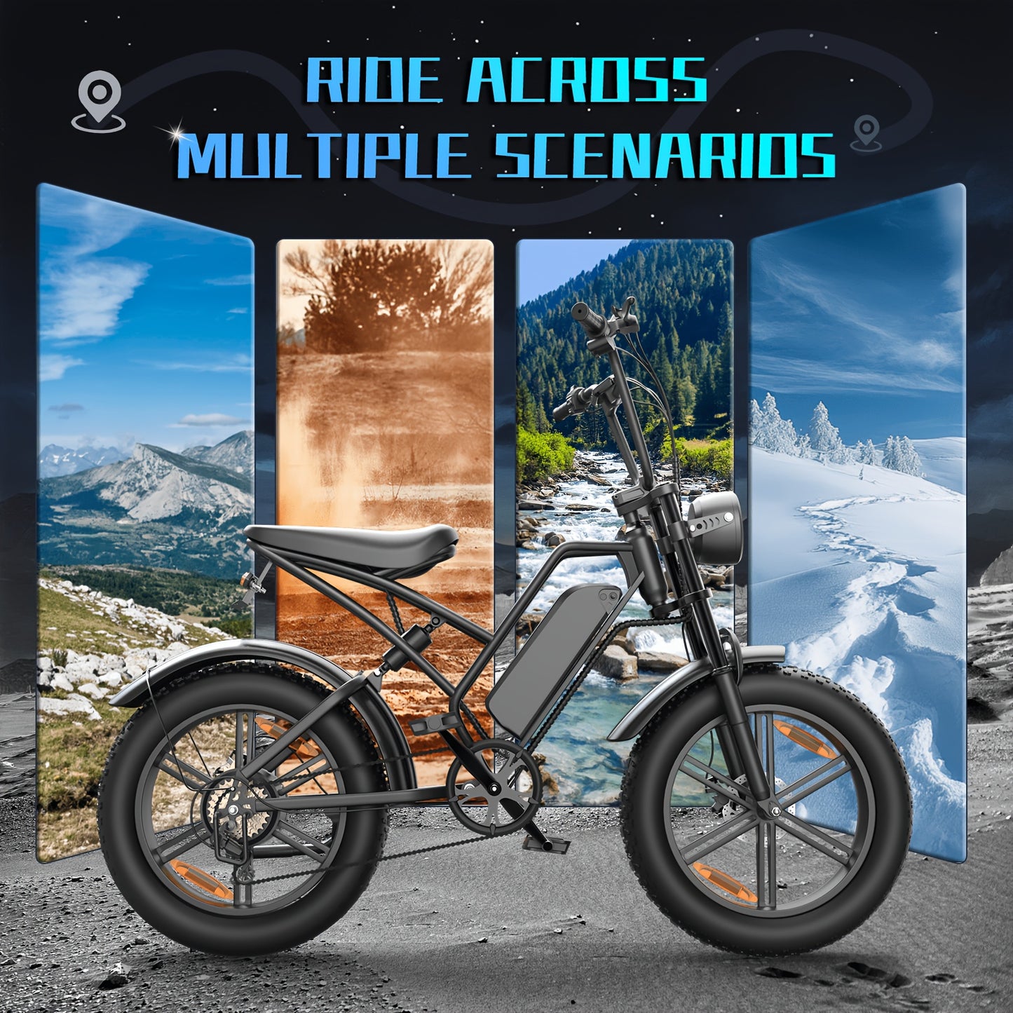 An Electric Bicycle Equipped with a 48 Volt 500 Watt Motor, 20 Inch Wide Tires, Heavy-Duty Design, Comfortable Suspension System, a Choice for Adventure Enthusiasts. Excellent