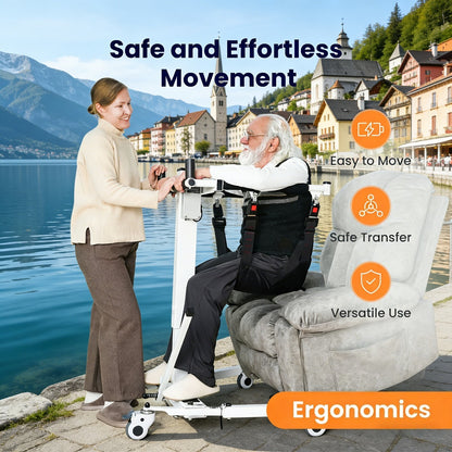 Foldable Electric Transfer Lift, MAIDeSITe Q6 Patient Lift Assist Chair, Seniors Mobility Aid For Home Nursing Car