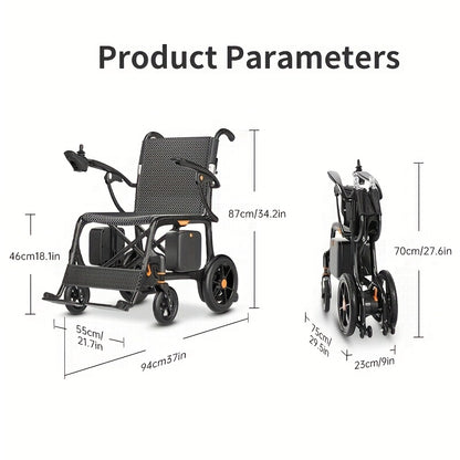 PERFCARE Intelligent Electric Wheelchair Made Of 100% Carbon Fiber Material Lightweight And Portable with A Range Of 25 Miles One-step Folding And Installation-free Design Electric Wheelchair for The Elderly Capable Of Bearing 330.69LB Mother's Day