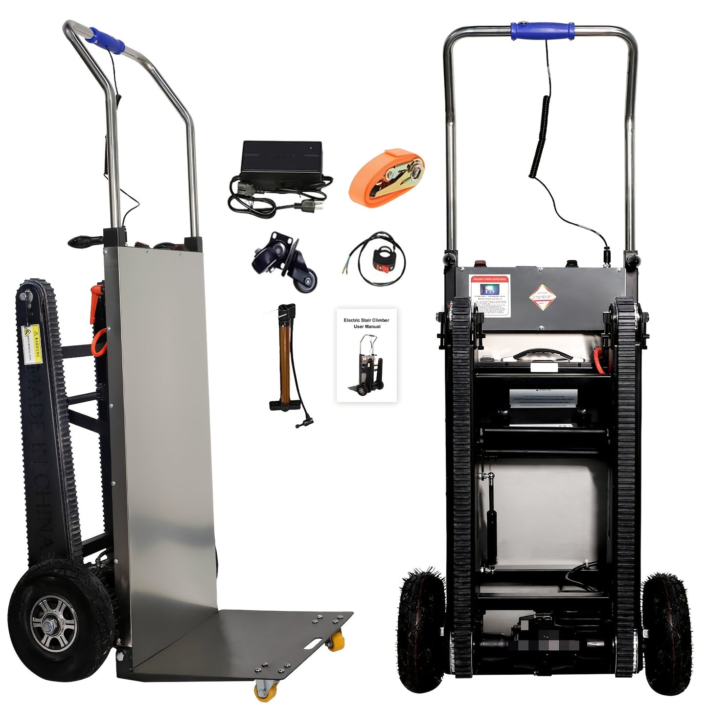 Sturdy Stair Climbing Cart - Supports Up to 900 Pounds, Features 3-Fold Modes with Extendable Handle, Convenient for Transporting Stairs | Perfect for Relocation, Warehousing & Business Applications