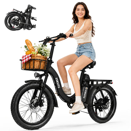 Eskute Electric Bicycle, 48V 10.4Ah Battery, Foldable, Front Frame Included