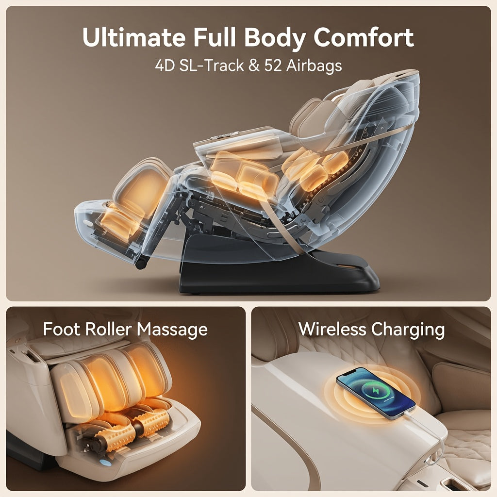 Yitouch 5D Massage Chair, Music Physiotherapy, Yoga Stretch, Zero Gravity Massage Chair, Automatic Calfrest Extension, Calf Kneading-Full Body Relaxation, Massage Chairs Full Body