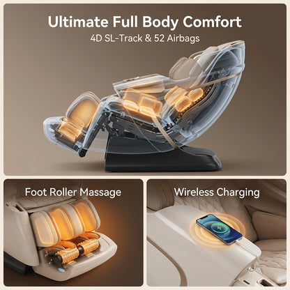 Yitouch 5D Massage Chair, Music Physiotherapy, Yoga Stretch, Zero Gravity Massage Chair, Automatic Calfrest Extension, Calf Kneading-Full Body Relaxation, Massage Chairs Full Body