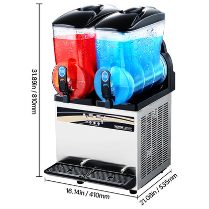 Commercial Slushy Machine 15Lx2 Tank Margarita Smoothie Frozen Drink Maker