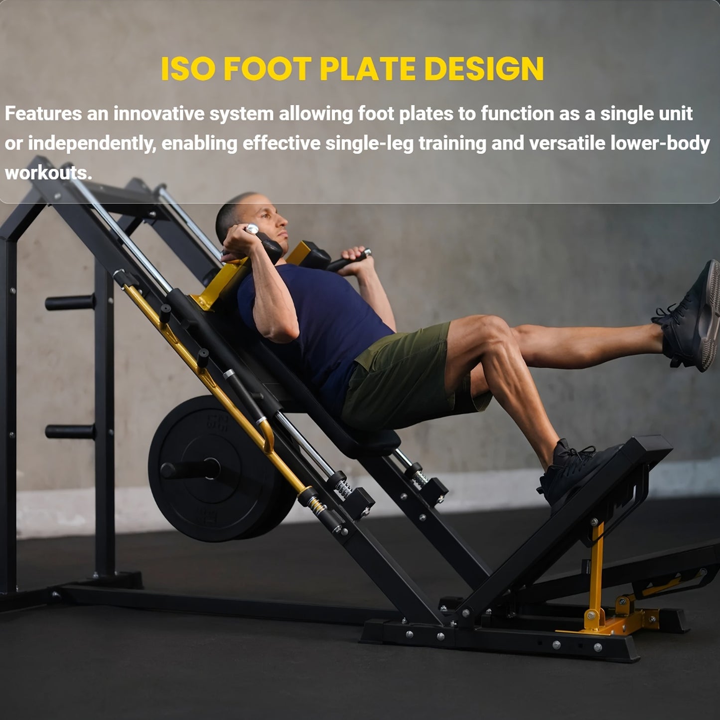 Hack Squat Equipment Featuring an Adjustable ISO Foot Plate And High-Precision Linear Bearings for Home Fitness