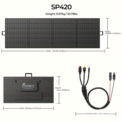 FOSSiBOT F3600 Pro 3840Wh Portable Power Station + 1 X 420W Collapsible Solar Panel 3600W Solar Generator And Li-Iron Phosphate Batteries 1.8H Fast Charge, 5x120V AC Outlet for Home, Camping, Emergency Fast Energy Storage.