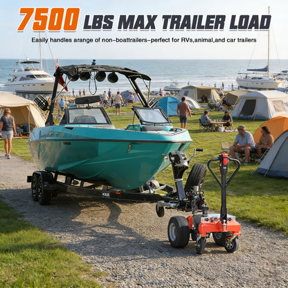 Trailer Trolley, 6 Wheels, Maximum 7500 Pounds All Terrain Wheels, Adjustable Speed, Reverse/drive/brake, 2-inch/4-inch Ball Hitch Installation, Suitable for Moving RVs, Car Trailers, Campers